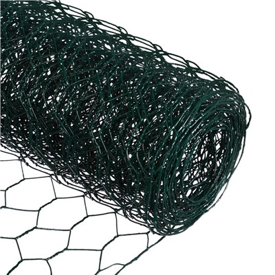 Сетка сварная с ПВХ покрытием, 5 × 0,5 м, ячейка 25 × 25 мм, d = 0,9 мм, металл, Greengo