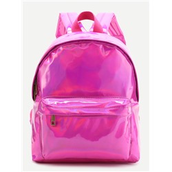 Ярко-розовый кожаный рюкзак