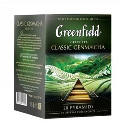 Чай зеленый Greenfield Classic Genmaicha с воздушным рисом в пирамидках, 20 шт.