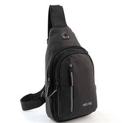 Мужская сумка слинг с USB 6111 Блек
