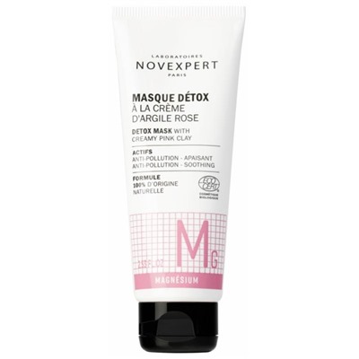 Novexpert Magn?sium Masque D?tox ? la Cr?me d Argile Rose Bio 75 ml