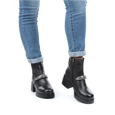 04-987-31M-2 BLACK Ботинки зимние женские (натуральная кожа, натуральный мех)