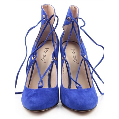 06-V-238 BLUE Туфли женские (натуральная замша)