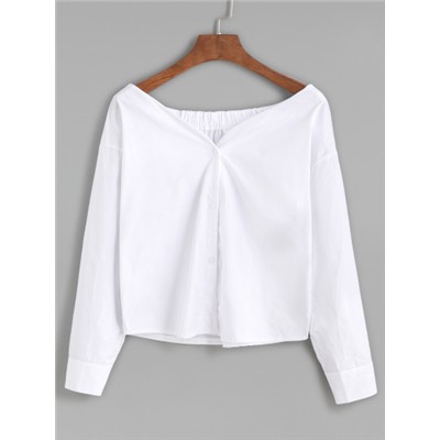 Белая модная блуза