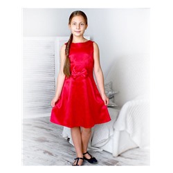 Красное нарядное платье для девочки 7621-ДН16