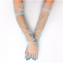 Карнавальный аксессуар- перчатки прозрачные, цвет синий