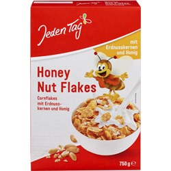 Кукурузные хлопья Jeden Tag Honey Nut Flakes с жареным арахисом и медом 750 гр