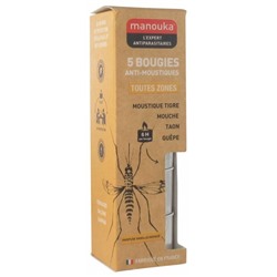 Manouka 5 Bougies Anti-Moustiques Toutes Zones Parfum Vanille-Mono?