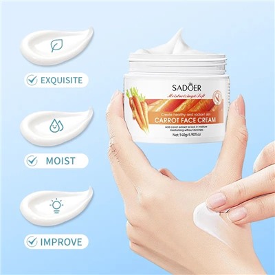 SADOER Питательный крем для лица с маслом семян моркови  Carrot Face Cream 140гр