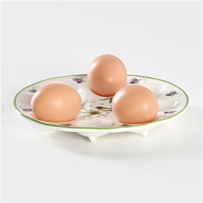 Подставка фарфоровая для яиц Доляна «Зелёный сад», d=19,5 см