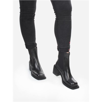 04-E21W-1A BLACK Ботинки зимние женские (натуральная кожа, натуральный мех)