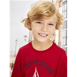 Хлопковая футболка с длинными рукавами и принтом для мальчиков