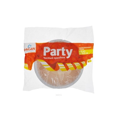 Paclan Party Чистый праздник Тарелки пластиковые глубокая 18,5см*6шт Арт.412104