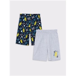 Комплект из 2-х пижамных шорт для мальчика с эластичным поясом и принтом