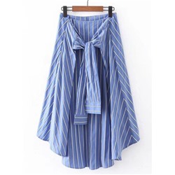 Модная асимметричная юбка в полоску
