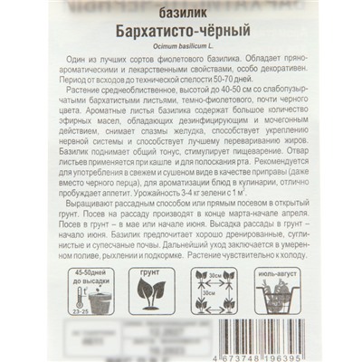 Семена Базилик Бархатисто-черный , 0,5 г