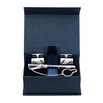 Зажим для галстука из серебра родированный 070015