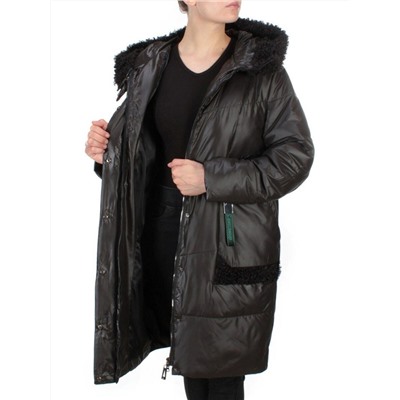 21-985 BLACK Пальто зимнее женское AIKESDFRS (200 гр. холлофайбера)