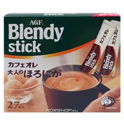 Кофейный напиток с молоком и сахаром 3 в 1 (крепкий) Blendy Stick AGF, Япония, 27*8 г Акция