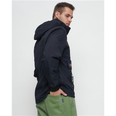 Куртка-анорак спортивная мужская темно-синего цвета 88620TS
