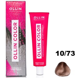 OLLIN COLOR Перманентная крем-краска для волос 10/73 светлый блондин коричнево-золотистый 60 мл