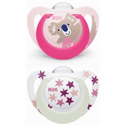 NUK Starlight Day and Night 2 Sucettes Silicone 18-36 Mois