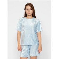 Комплект женский (футболка, шорты) Голубой