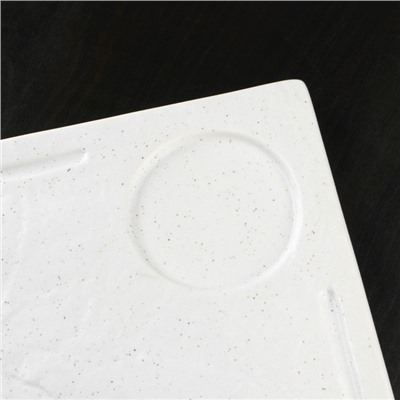 Блюдо фарфоровое для подачи Magistro Slate, 33,5×24 см, цвет белый
