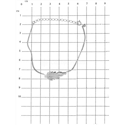 Браслет из серебра родированный - Перо