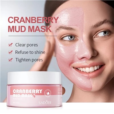 SADOER Очищающая глиняная маска для лица с брусникой GRANBERRY MUD MASK 100 гр