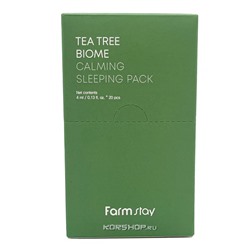 Маска для лица ночная с экстрактом чайного дерева Tea Tree Biome Calming Sleeping Pack Farmstay, Корея, 4 мл x 20 шт Акция
