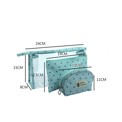 LS36-401-4 мята Комплект косметичек женский (24х15х8)