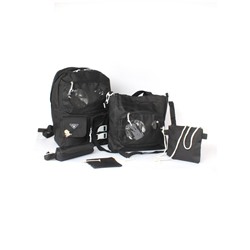 Комплект MF-5030  (рюкзак+2шт сумки+пенал+монетница)  1отд,  6внеш+1внут/карм,  черный 256341