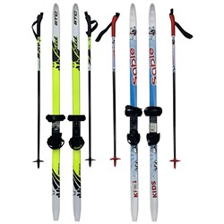 Лыжный комплект детский с комбинированным креплением (лыжи 100см + палки 75см)