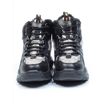 04-8525-3 BLACK Ботинки зимние женские (искусственные материалы)