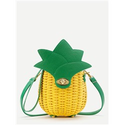 Модная соломенная сумка форме ананаса