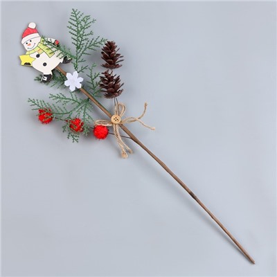 Деревянный декор на палочке «Новый год» 40 × 15 × 3 см, МИКС