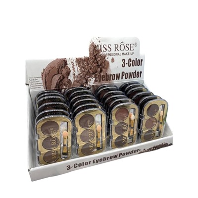 Тени матовые для бровей Miss Rose 3 Color (ряд 4шт)