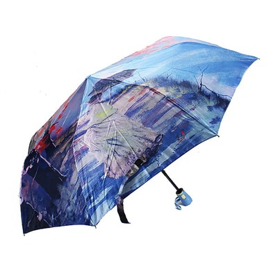 Женский зонт полуавтомат с прочным каркасом из 9 карбоновых спиц