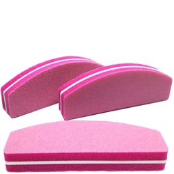 MIRAGE Баф-ластик лодка (8,5см_3см) розовый, упаковка 20 штук