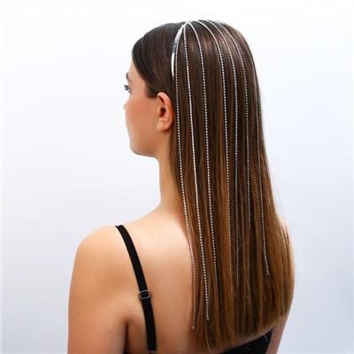Ободок для волос со стразами «Блистай», длина цепочек 42 см