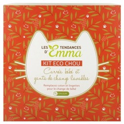 Les Tendances d Emma Collection Kit Eco Chou Carr?s B?b? et Gants de Change Lavables Coton Couleur