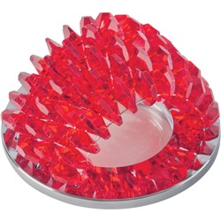 DLS-P110 GU5.3 CHROME/RED Светильник декоративный встраиваемый ТМ "Fametto", серия "Peonia". Без лампы, цоколь GU5.3.  Основание металл, цвет хром. Отделка стекло, цвет красный.