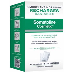 Somatoline Cosmetic Remodelant and Drainant Recharges Bandages 6 Sachets Recharges