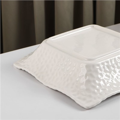 Салатник керамический «Воздушность», 800 мл, d=21,7 см, цвет белый
