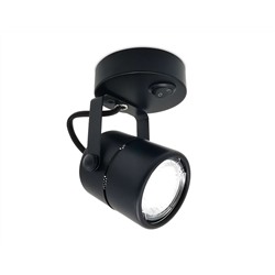 Накладной поворотный светильник с выключателем TA102 BK черный GU10 D80*130*D60