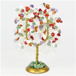 Семейное Дерево из авантюрина, агата, аметиста, коралла, розового кварца, сердолика - дерево счастья - для ОПТовиков