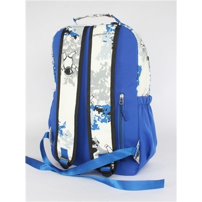 Рюкзак MC-6037 текстиль,  2отд,  5внеш,  3внут/карм. синий/белый 254929