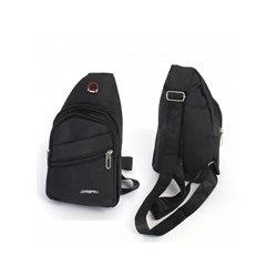 Рюкзак (сумка)  муж Battr-9904  (однолямочный),  1отд,  плечевой ремень,  2внеш карм,  черный 238193