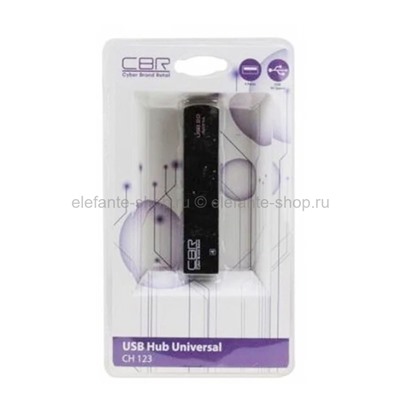 USB-концентратор CBR CH-123 4 порта USB2.0 Black (UM)